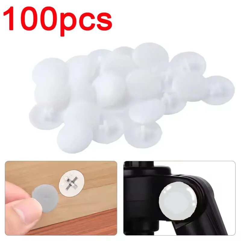 100 unids/bolsa tuercas de plástico cubiertas de pernos tapas protectoras exteriores prácticas tornillos autorroscantes cubierta decorativa herrajes para muebles
