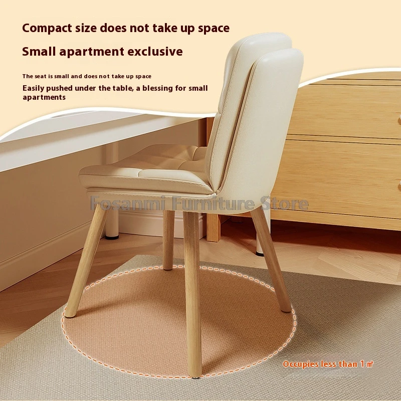 كرسي كمبيوتر منجد حديث مريح بأرجل خشبية ثابتة كرسي مكتب مريح للدراسة المنزلية كرسي كمبيوتر للألعاب للمساحة الصغيرة #4