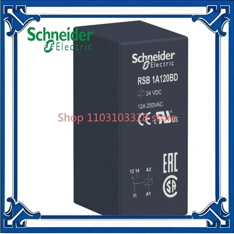

Schneider RSB1A120BD Direct current RSB interface type intermediate relay 24VDC 1NO+1NC 12A