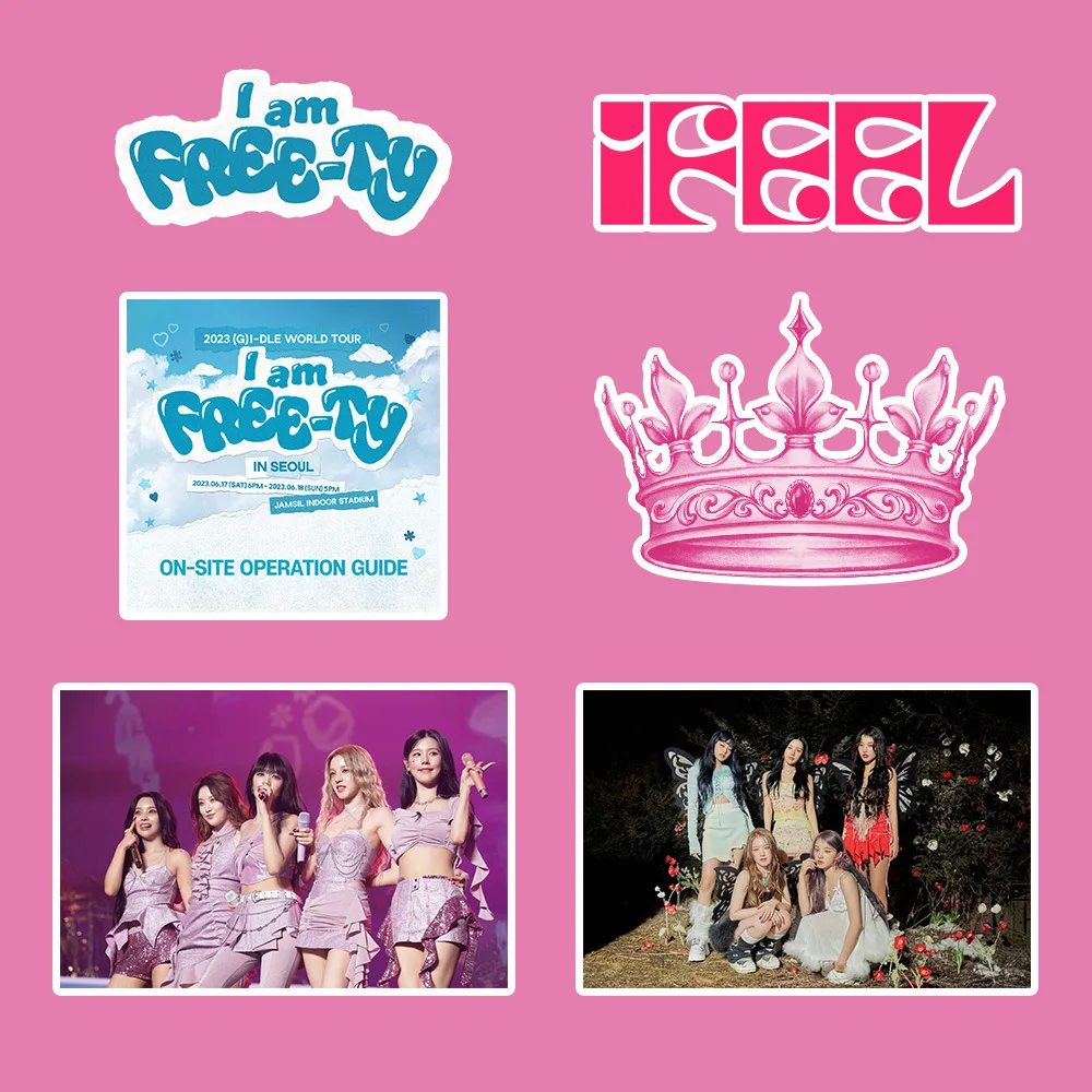 KPOP G-IDLE Adesivos Álbum, Grosso Cartão Fotográfico Adesivos, Cartões DIY, Coleção YUQI Fans, Novo, Eu Sou FREE-TY, 95Pcs Set