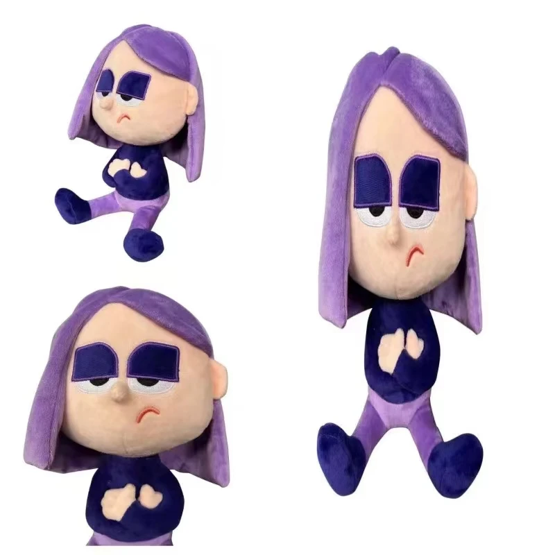 25cm Duolingo Plush Toy Purple Girl Plush Doll Cartoon Anime Soft Stuffed Angry Lily Girl Plushies for Girls Birthday Xmas Gifts