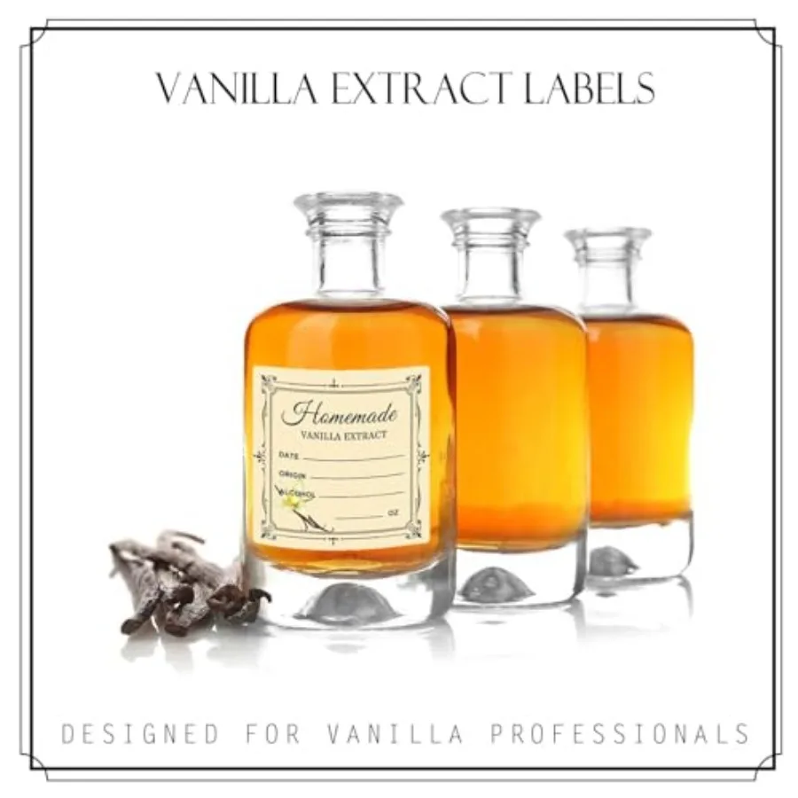 500 قطعة من ملصقات هاد فانيليا إراكت 2 Ih ملصقات هدايا هدية - ملصقات هدايا العيد لزجاجات الفانيليا المصنوعة يدويًا وعاء المطبخ #6