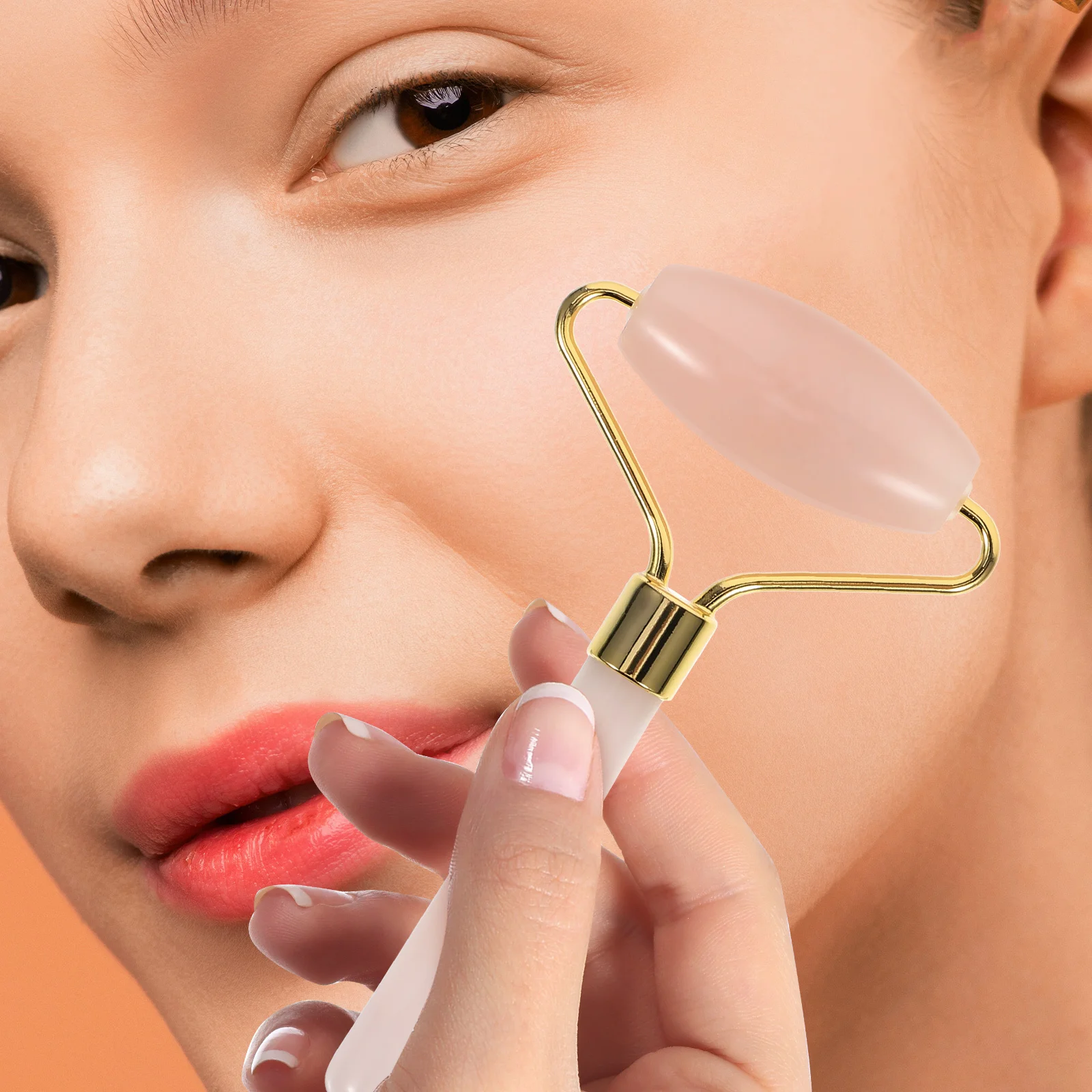 Ergonomic Jade Facial Roller Massager for Face Body Eyes Neck Smooth Cool Surface Scraping Caring Effortless Face Roller