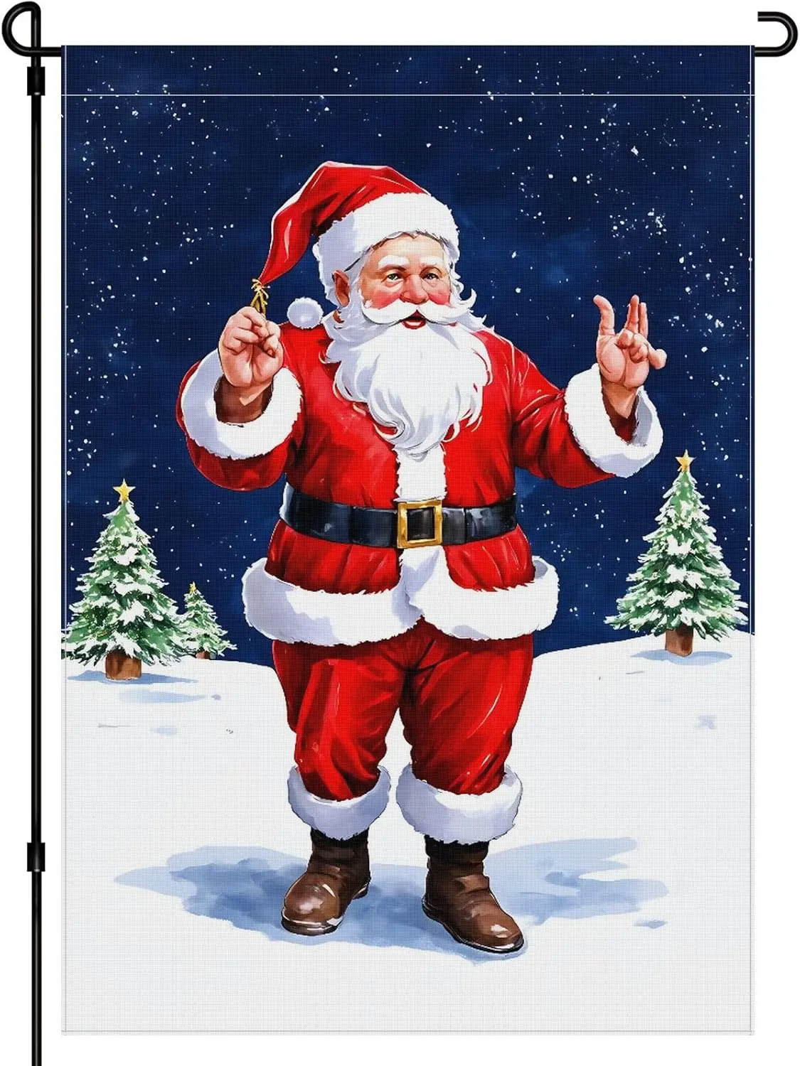 Christmas Outdoor Garden Flags Versatile Christmas Trees Comic Style Flags 28x40inch Cartoon Cute Double-Side Outdoor Garden Fla