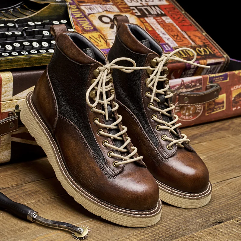 Handmade Mens Ankle Oxford Boots Luxury Genuine Leather 2026 Autumn Fashion British Style Outdoor Casual Business Shoes Male - view 3