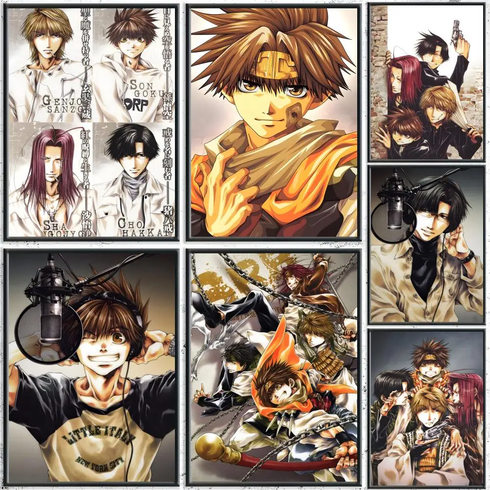 klassisches Anime Saiyuki Poster HD wasserdichte selbstklebende Wandkunst – Verwendung in mehreren Szenen, Top-Geschenk-Pick