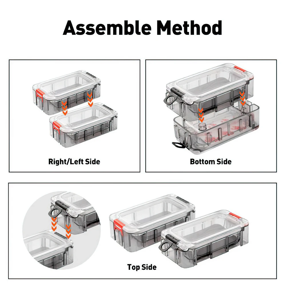 Small Plastic Tackle Box Freely Assemble Fishing Tackle Box With Strong Magnetic Luminous Waterproof Fishing Tackle Organizer
