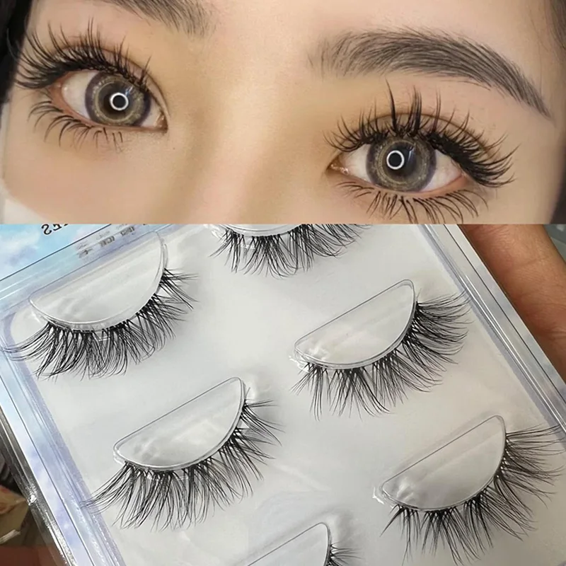 3Pairs Little Devil New Manga Eyelashes Cross Natural Mink Eyelashes Daily Makeup Lash Extension Big Eye Long Fairy Fake Lashes