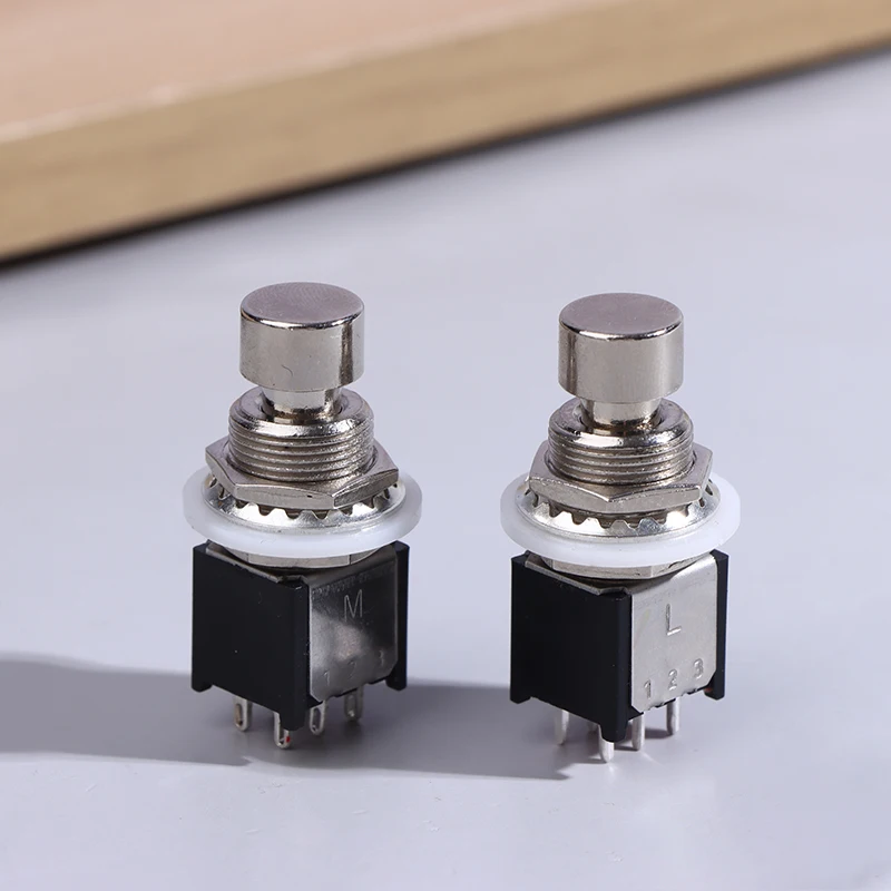 DPDT Latching Momentary ON/ON Foot Switch Guitar Effects Pedal Stomp Box 6Pin Emergency Stop Push Button For Guitar Effect Pedal