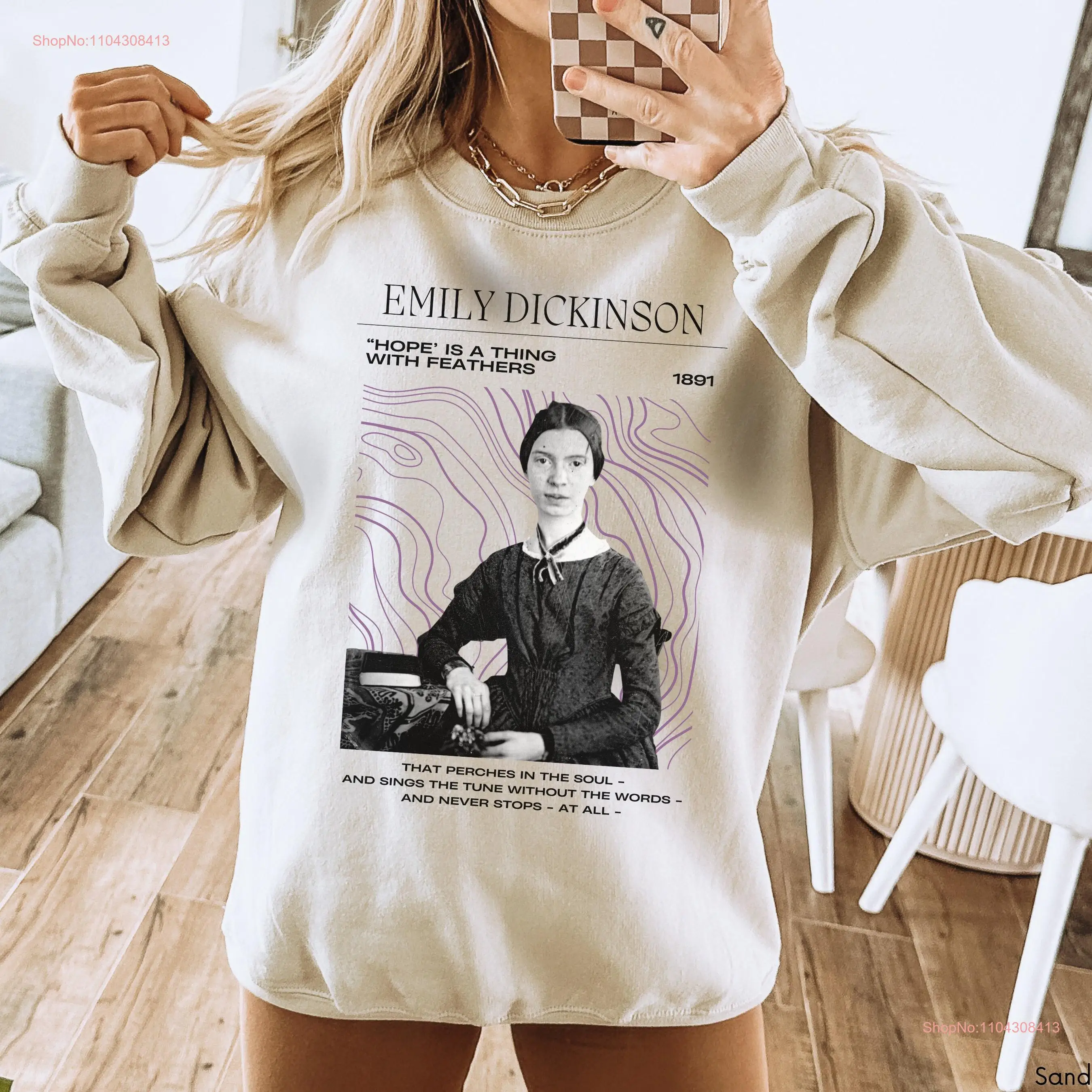 Emily Dickinson SweaT Camiseta Hope é uma coisa com penas ELA Professor Amante de livros Booktok Sapphic PoeT Light Academia Feminista