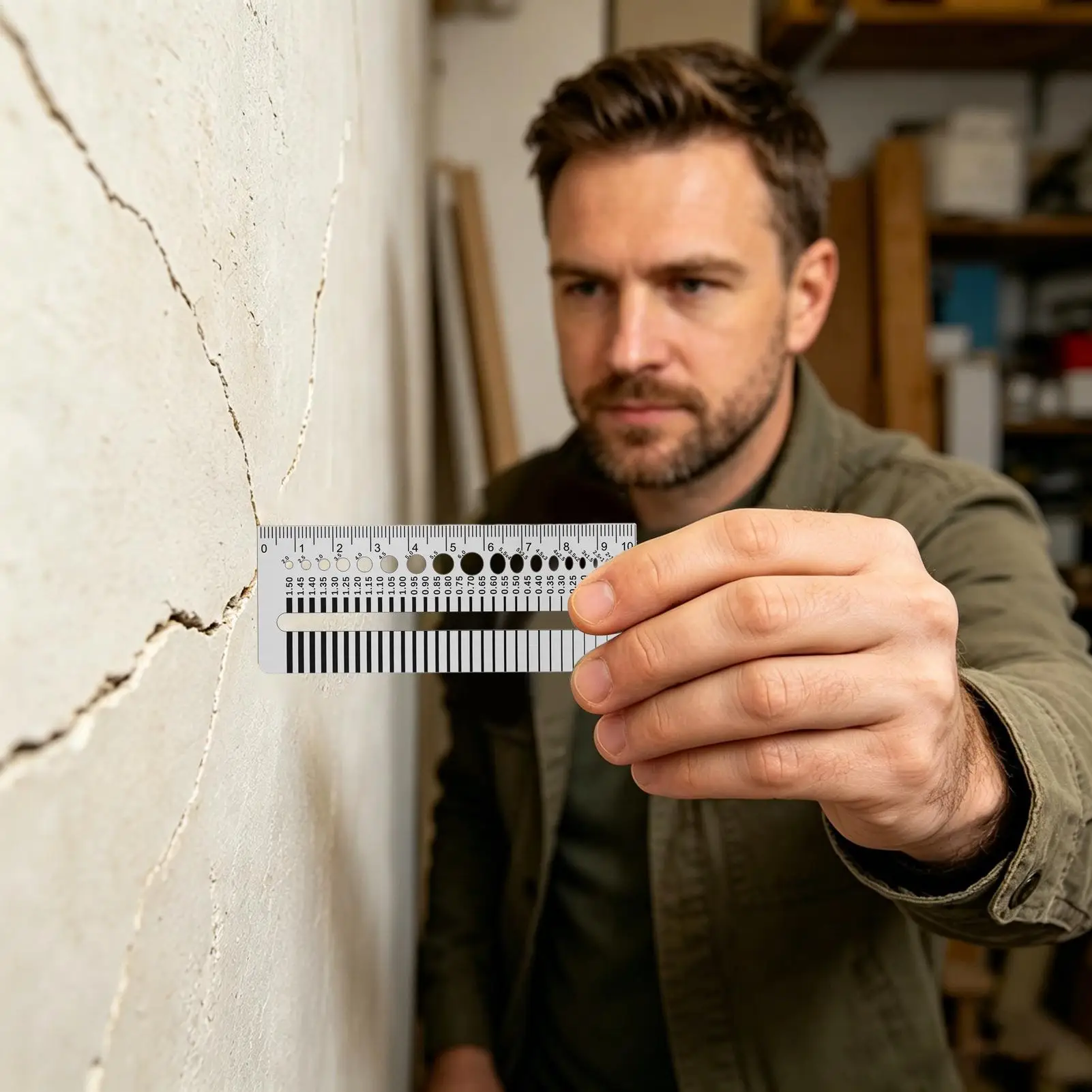 Crack Gauge Ruler Accurate Gap Ruler Stainless Steel Lightweight portable Multi functional gap width measuring ruler