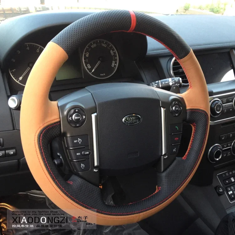 

DIY Hand-Stitched Leather Car Steering Wheel Cover for Land Rover Range Rover Evoque Range Rover Sport Discovery4 3 Freelander 2
