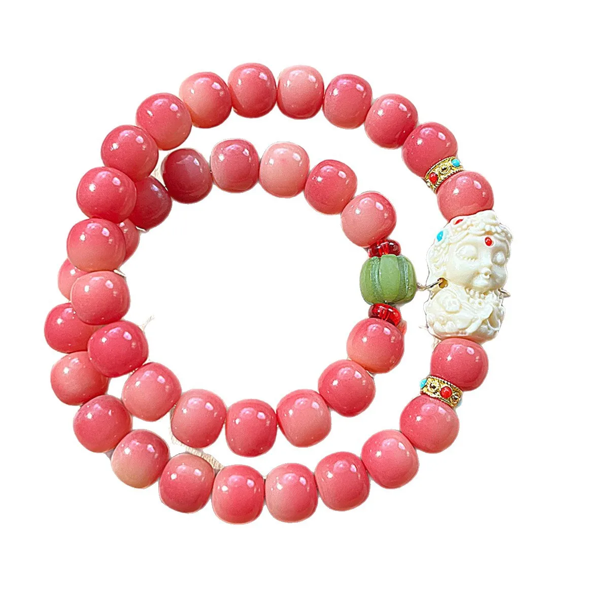 peach-pink-white-jade-bodhi-bracelet-for-women-tibetan-style-tara-prayer-beads-versatile-wrist-mala-gifts