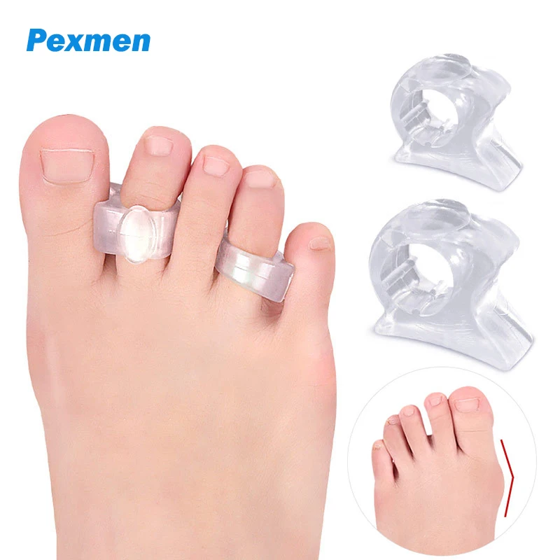 

Pexmen 2Pcs/Pair Gel Toe Separators Spacers Bunion Corrector Spreaders Reduce Pain and Rubbing for Toes Protector Foot Care Tool