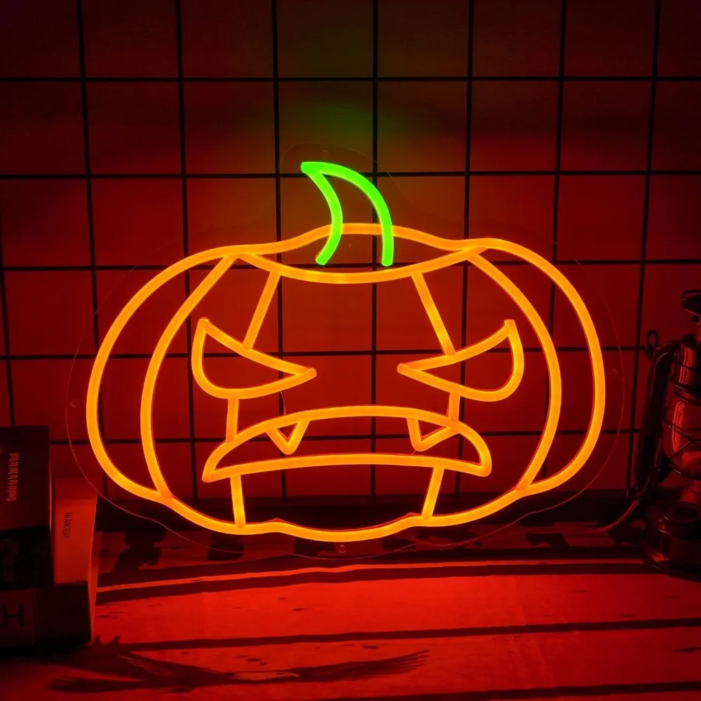 

Pumpkin Neon Sign LED Neon For Wall Bedroom Decoration Party Decoration Outdoor House Bar Shop Halloween USB Powered