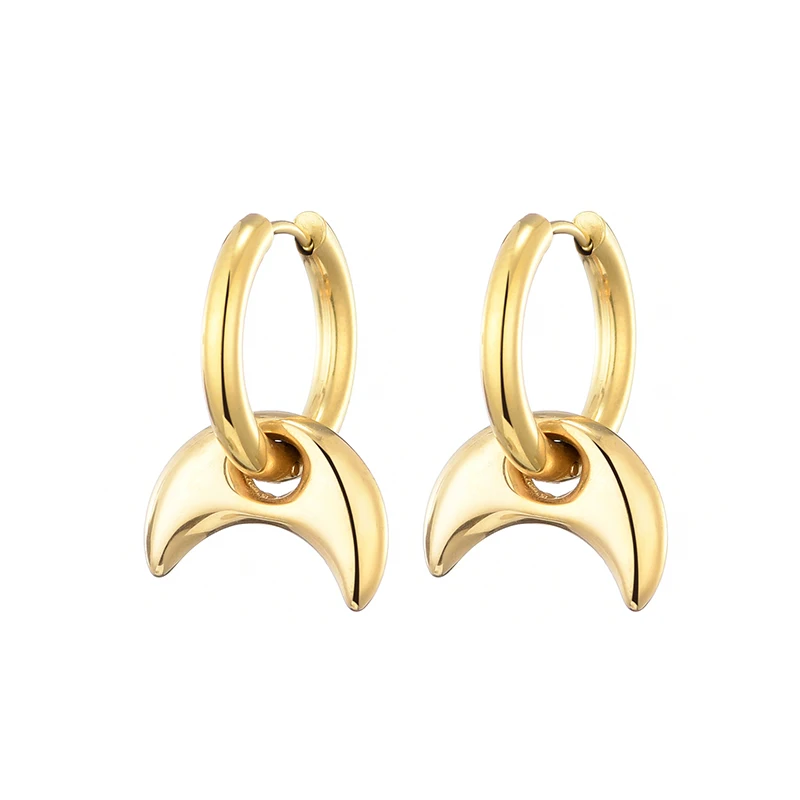 Klassische Edelstahl-Herz-Stern-Creolen für Frauen, Punk Hip Hop Gold Silber Farbe Y2K Schmuck Damen Ohrringe Oorbellen – Detail 37