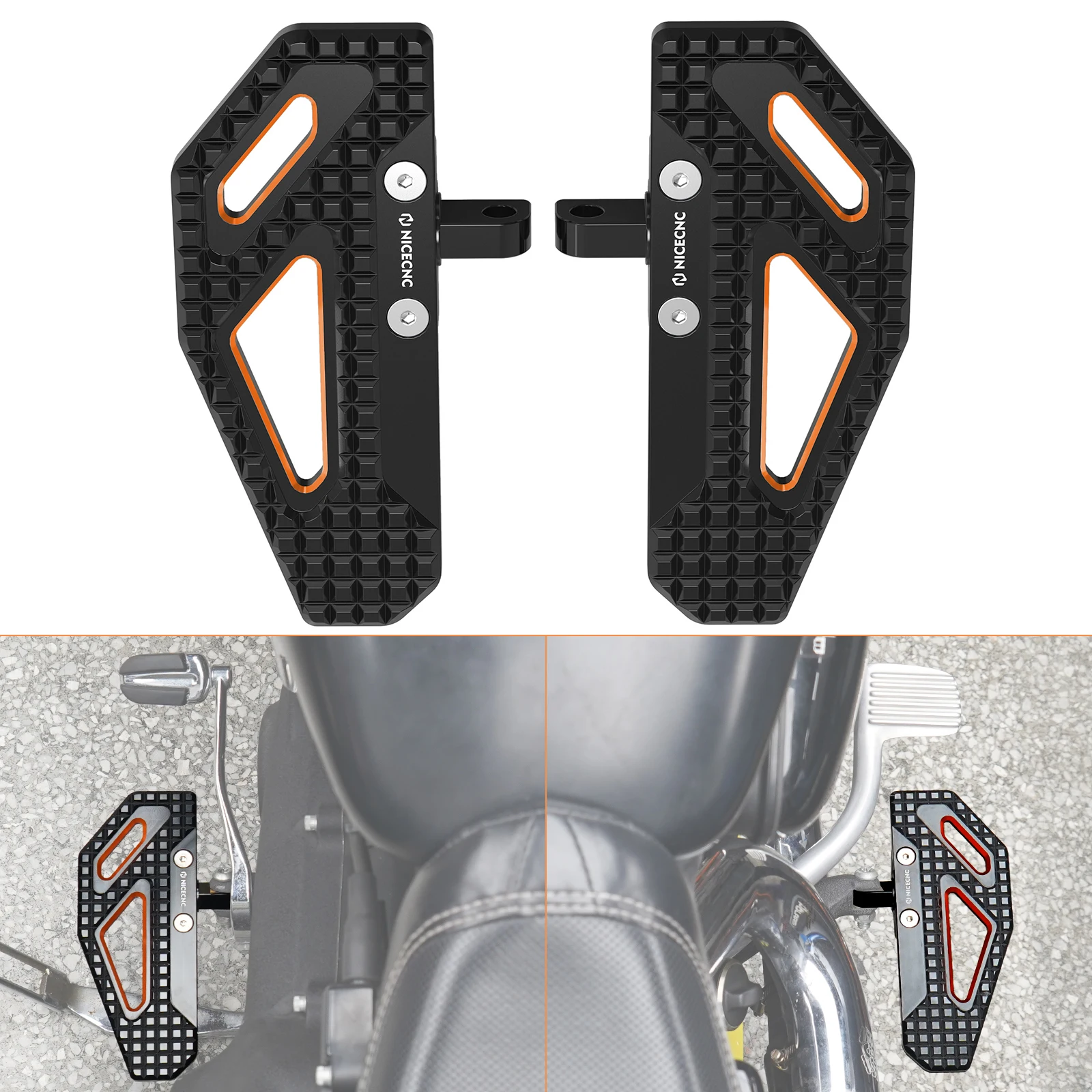 

NICECNC Rider Footrests Floorboards for Harley Dyna Street Bob Fat Bob Low Rider Super Wide Glide FXD FXDF FXDL FXDB FXDC FXDWG