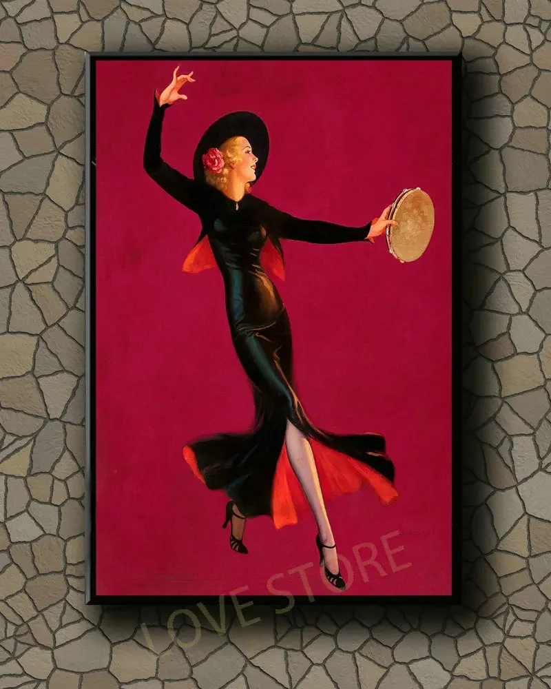 P331 Vintage Beautiful Pin-up Girl Classic Picture 460 Silk Fabric Poster Art Decor Indoor Painting Gift