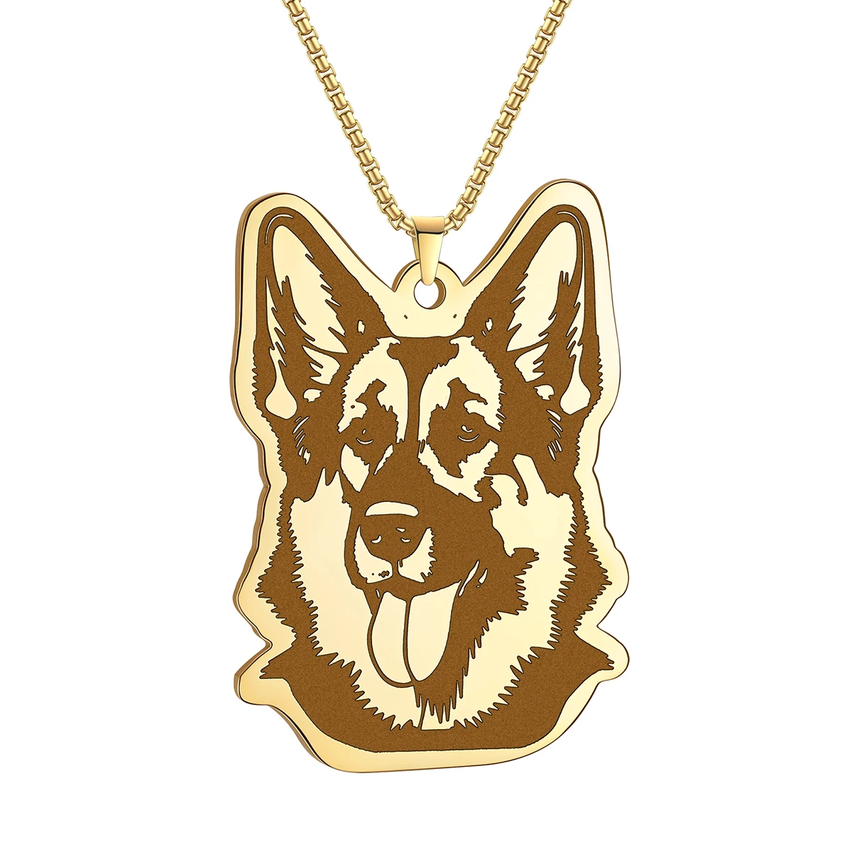 QIMING Handmade German Shepherd Cute Animal Pendant Necklace For Women Men Punk Jewelry Necklaces 