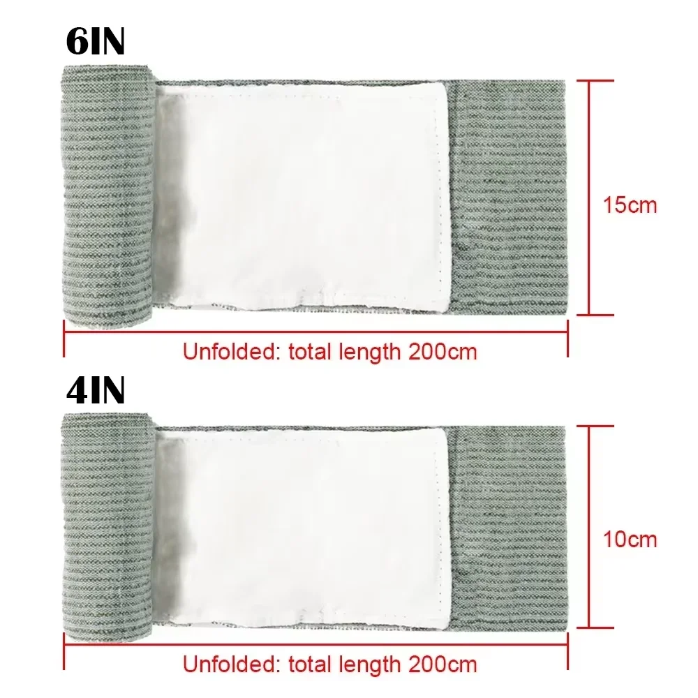 10 قطعة 6-4 بوصة ضمادة إسرائيلية مجموعة الصدمات ضمادة ضغط الطوارئ عاصبة الطبية خلع الملابس العقيمة لفة ضمادة الصدمة #2