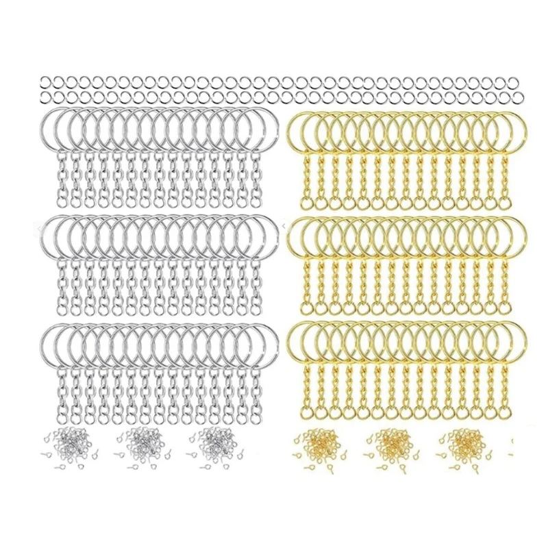 Anti-rust Metal for Key Chain Ring 300Pcs for Key Hook Craft Making Tools 100pcs Split for Key Ring 100pcs Jump Ring