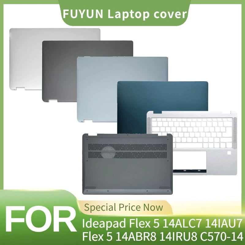 For Lenovo Ideapad Flex 5 14ALC7 14IAU7 Flex 5 14ABR8 14IRU8 C570-14 LCD Screen Back Top Cover Palmrest Upper Lower Bottom Case