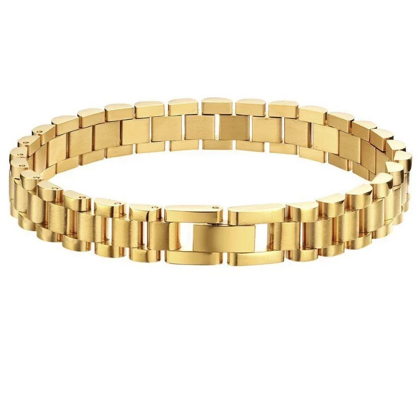 Factory Custom Non-Tarnish Stainless Steel Watch Band Bracelet Durable Thick Link Chain for Women and Men Stylish and Lasting