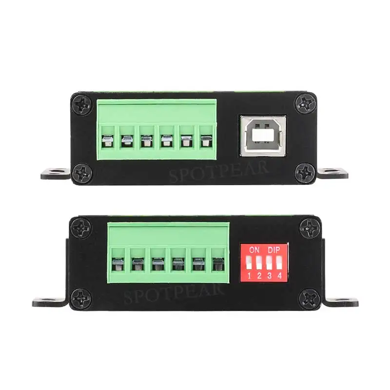 

Промышленный изолированный преобразователь USB на 4 канала RS485 (B) UART CH344L для настенного/рейкового крепления