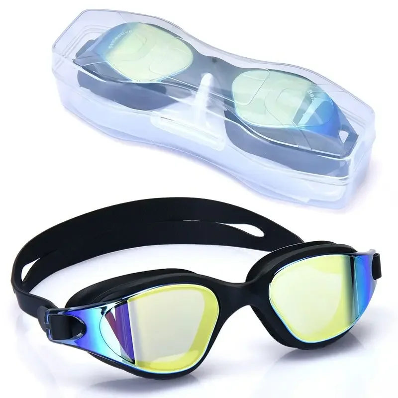 Swim Glasses Anti-Fog Electroplate Diving Glasses Adjustable Swim Pool Eyewear Accessories