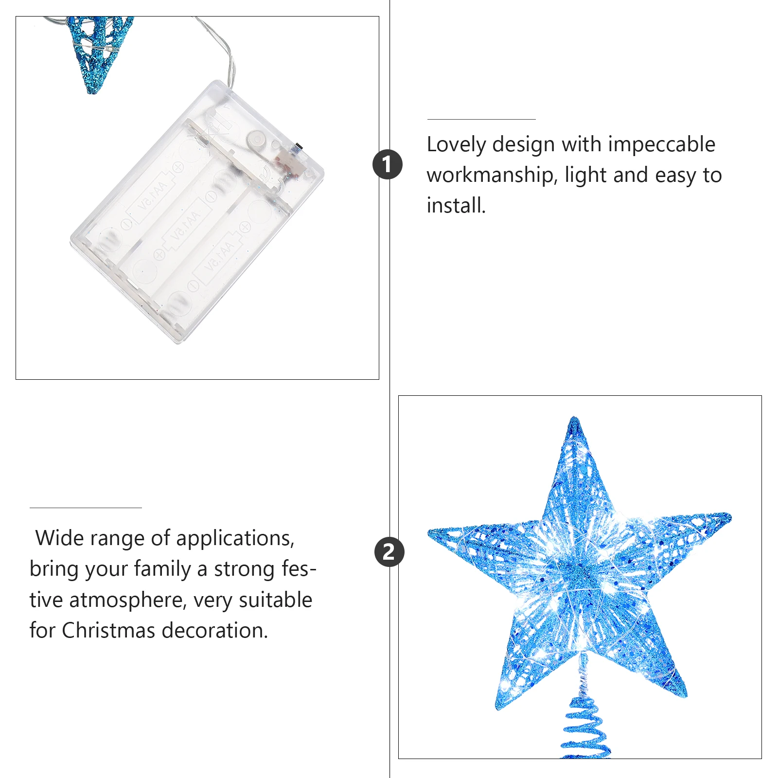 

1pc Hollow-Out Star Christmas Tree Ornament Iron Pentagram Hanging Decor For Home Garden Party Xmas Adornment Light Easy