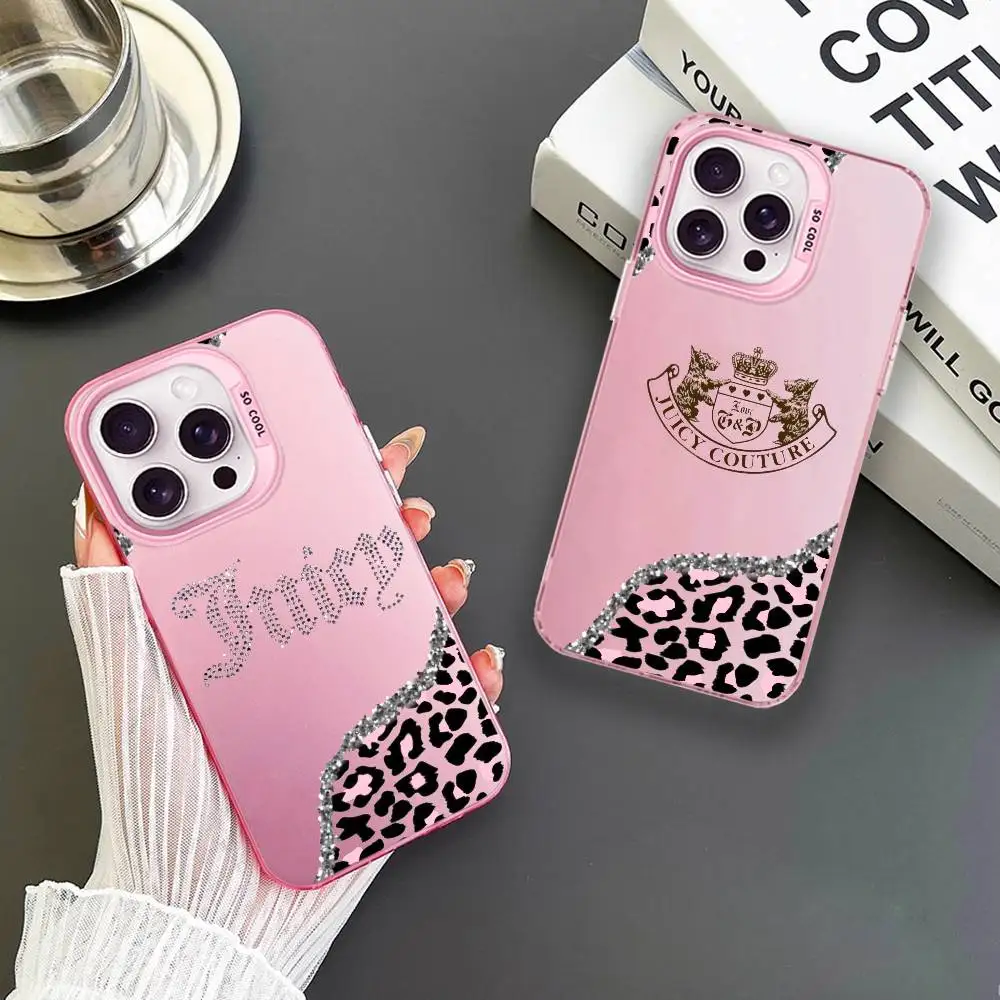 

juicy couture-r Phone Case For iPhone17,16,15,14,13,12,11 Plus,Pro Max Pink Matte Shockproof Cover