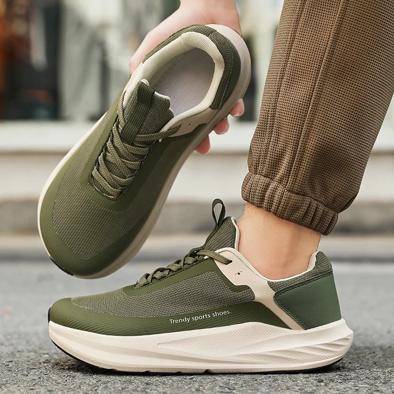 

2026 New Men Fashion Thick Bottom Casual Shoes Large Size Lightweight Comfortable Breathable Outdoor Sport Running Sneakers