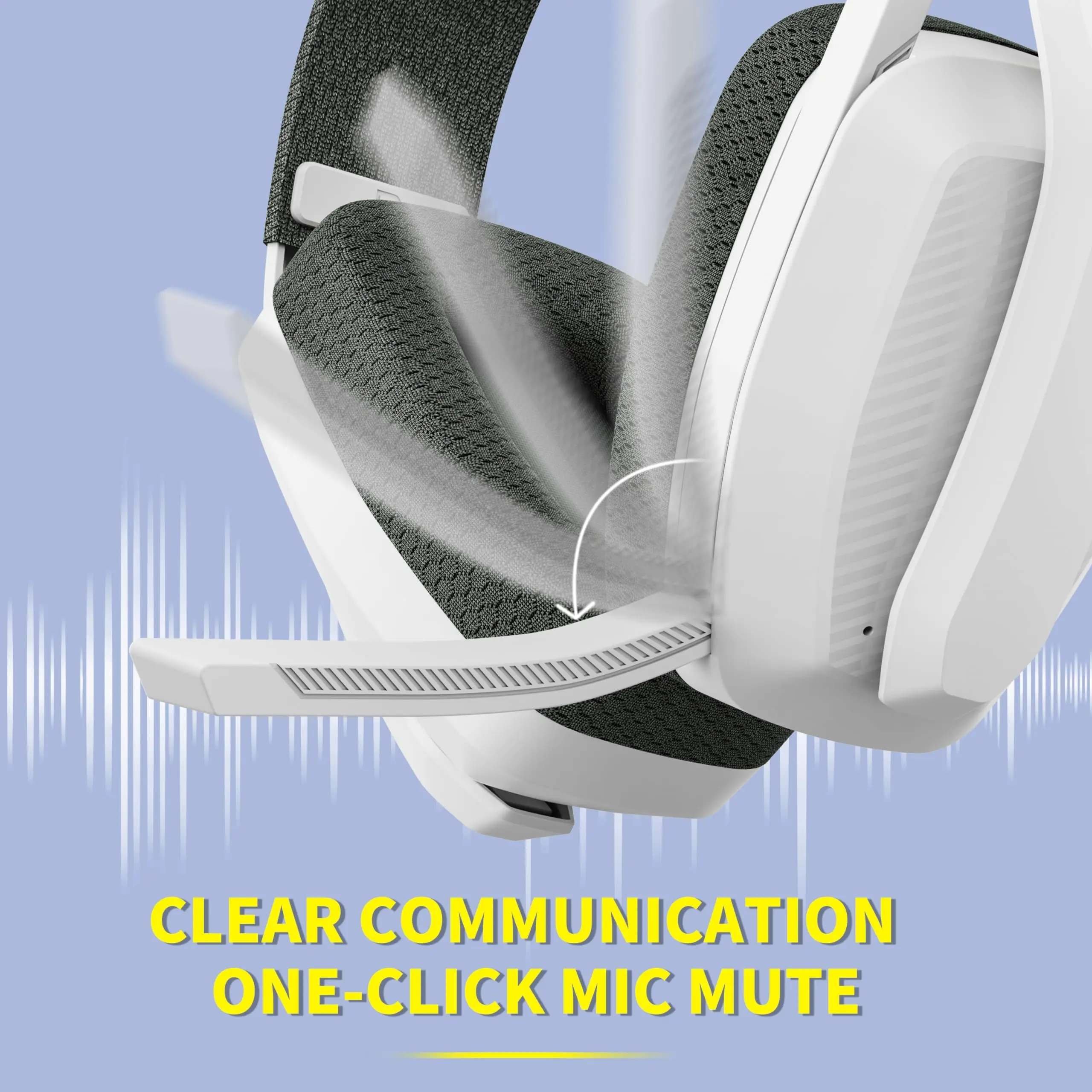 BINNUNE BW06 سماعات بلوتوث ألعاب مع ميكروفون لـ PS5 PS4 PC Mac Playstation سماعة رأس لاسلكية 2.4 جيجا هرتز للألعاب مع ميكروفون #6