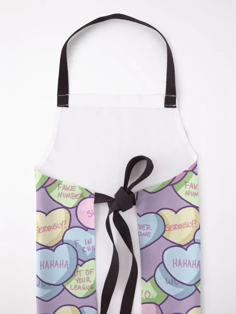 Snarky Conversation Hearts Apron Woman Kitchens professional hairdressing cleanings Apron