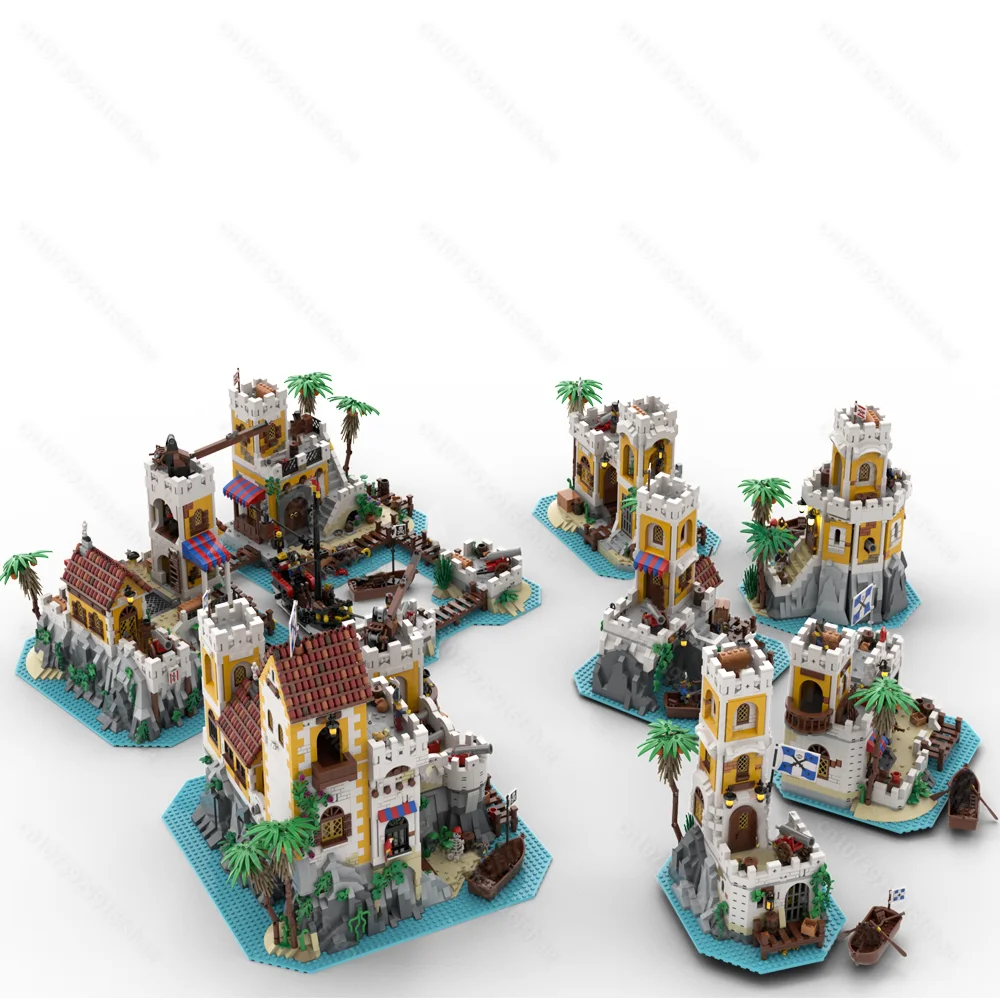 New medieval Pirate Series MOC Imperial Trading Post Eldorado Fortress DIY creative ideas children Toy Gift building blocks