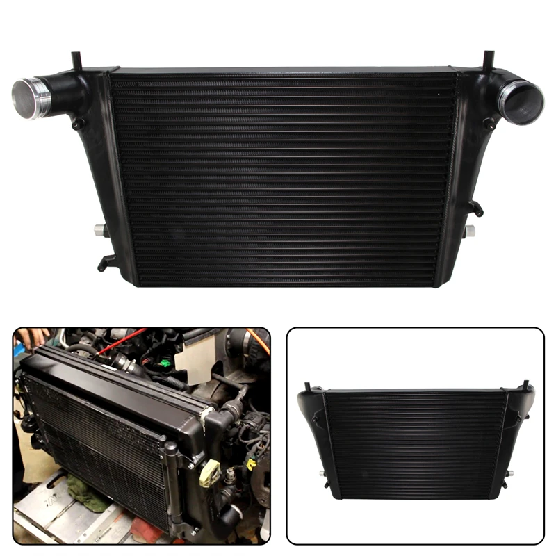 Black/Silver Aluminum Front Mount Competition  Intercooler Gen.2 VAG For VW Golf 6 MK6 1,4 TSI 1,6 / 2,0 TDI Turbo Engine