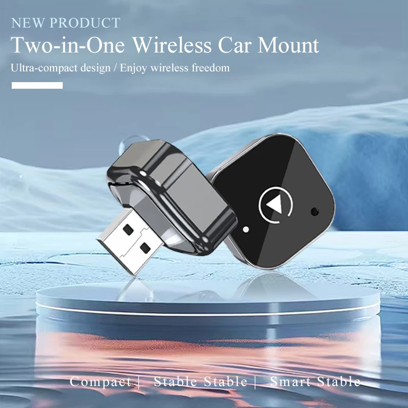 Adattatore Wireless CarPlay e Android Auto, Dongle USB da Cablato a Wireless, Box Intelligente AI Plug & Play con Connessione Automatica
