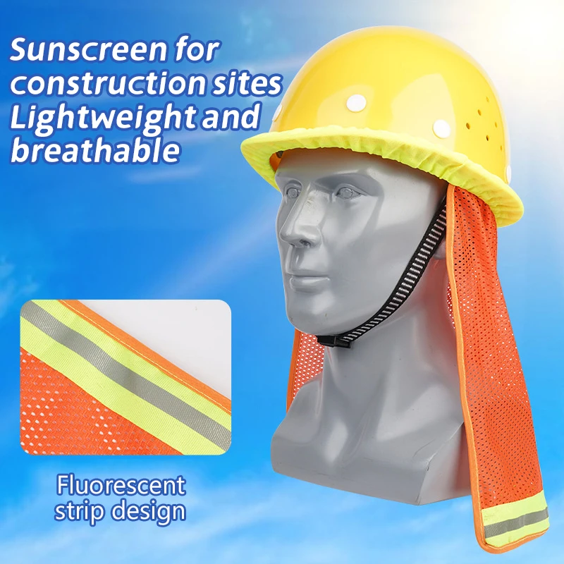 Summer Sunshade For Work Safety Helmet Cap Face And Neck Protection Sun Visor Curtain For Outdoor Site Work Repairing Garden
