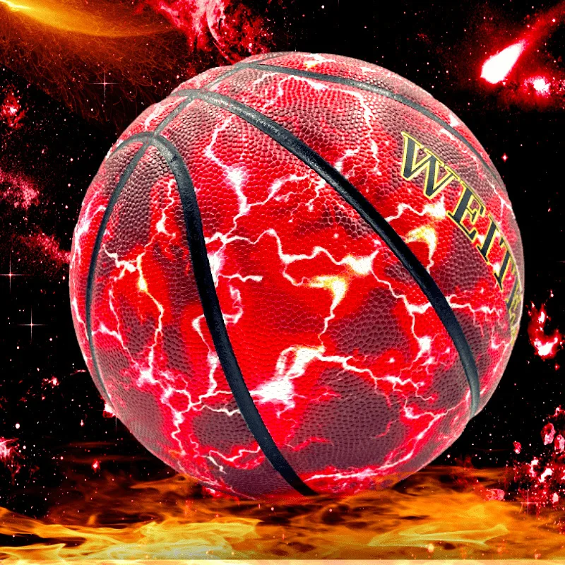 7# Lightning Pattern Basketball PU Leather Wear-resistant High Quality Outdoor Indoor  Training Ball Adults Youth  Basketballs