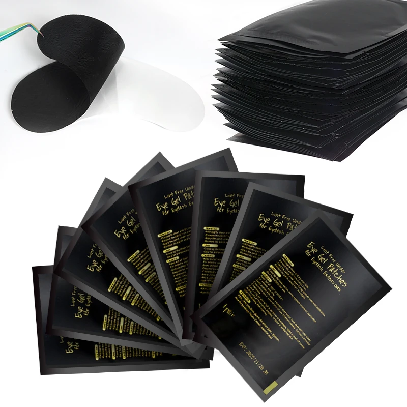 50 UV Eye Patches Eyelash Extension Under Eye Pads Makeup Lashes Black Patch Tip Stickers Pads For Eyelash Extension Supplies