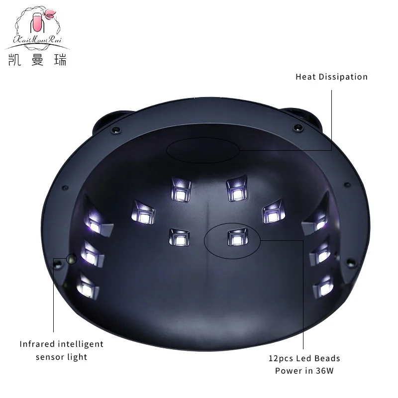 عبر الحدود الباندا مانيكير ضوء 36 واط المزدوج مصدر الضوء آلة العلاج بالضوء الإبداعية مسمار الخبز ضوء uvled مانيكير علاج لي