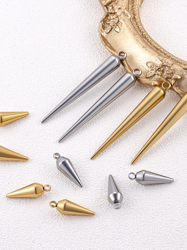 

Handmade 8K Gold Plated Titanium Steel Cone Pendant Nelace Bracelet Clothing Accories Stainl Steel Faion Jewelry