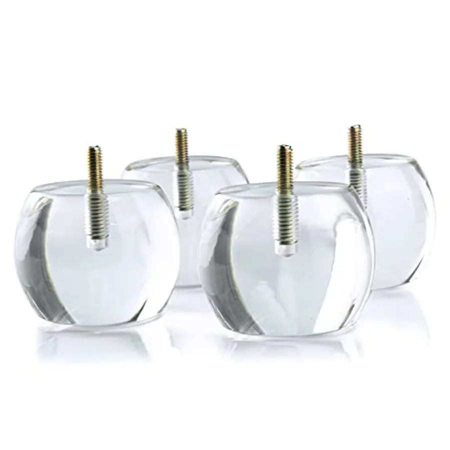 

Acrylic Furniture LegsSofa Feet Clear Furniture Risers for Couch Cabinet Home Decor DIY Legs Pack of 4 3.1''D x 2.4''H Clear