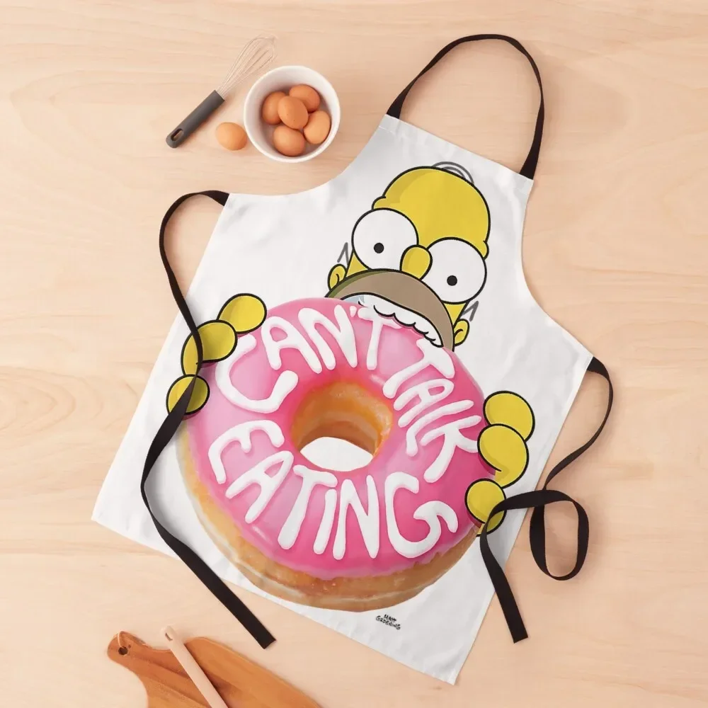 

[Can't Talk Eating] Apron kitchen jacket woman Men gift Home Supplies Apron