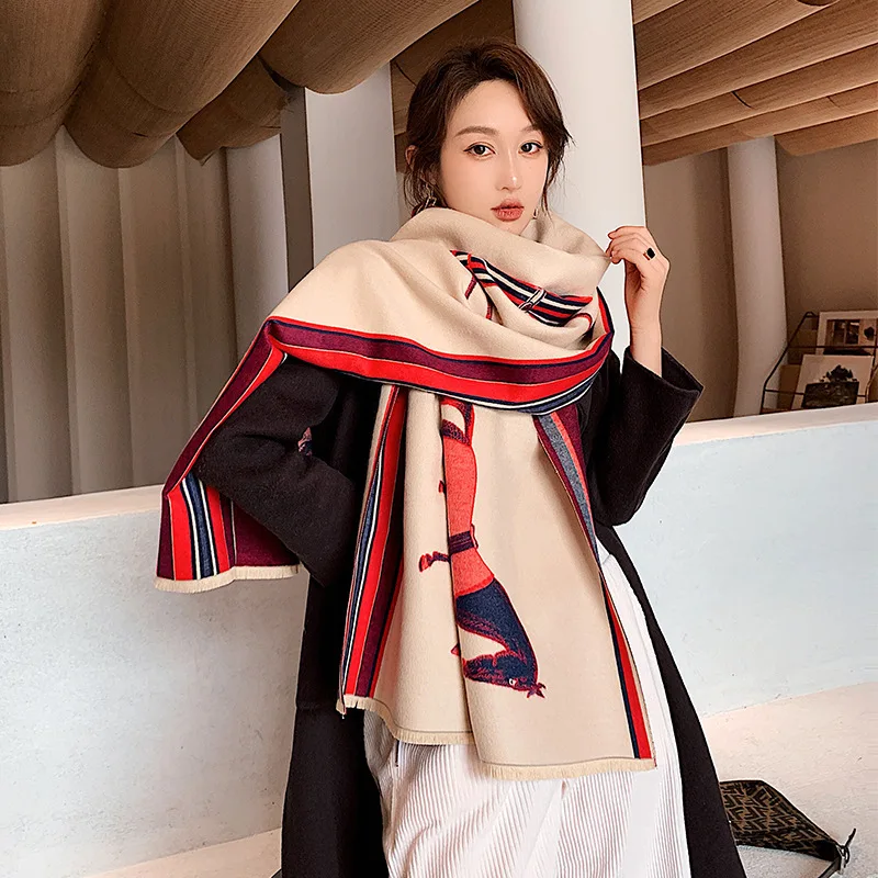 Fashion Noble Thick Good Acrylic Cashmere Scarf Shawl Women Autumn Winter Neckerchief Long Cape Muffler Present