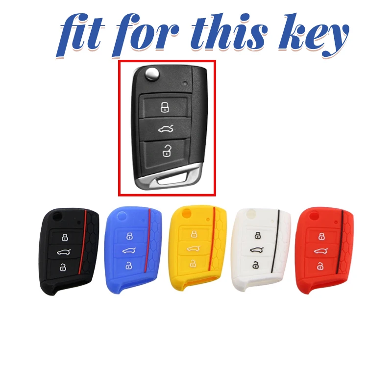 Car Key Cover Case Silicone Shell for VW Golf 7 MK7 VII Tiguan MK2 Polo Skoda Octavia A7 Kodiaq Seat Ateca Leon