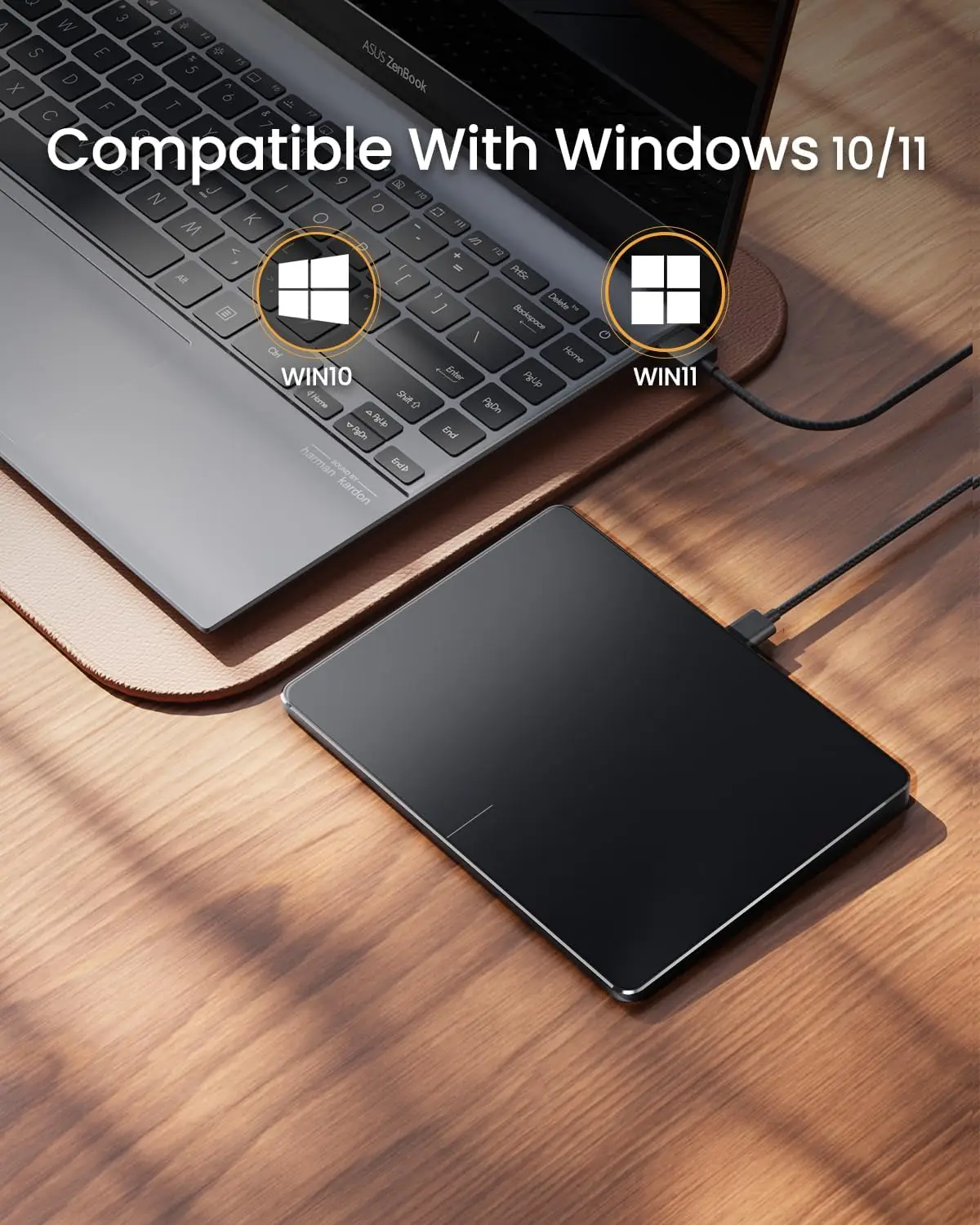 ProtoArc Wired USB Trackpad for Windows 10/11, T1 Wired Trackpad Mouse for Computer Desktop Laptop
