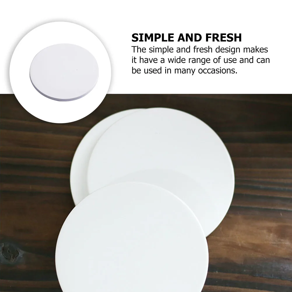 

12pcs Car Coasters Ceramic Heat Insulation Mats Simple Scratch Proof Water Resistant Home Party Supplies White Cup Pad Cork