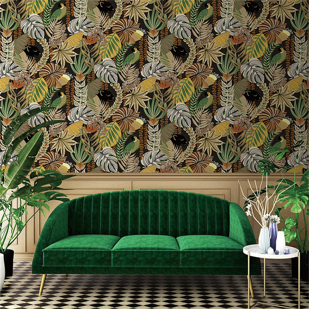 Custom American pastoral rainforest animals plant background wallpaper for living room hotel home decor mural house decoration