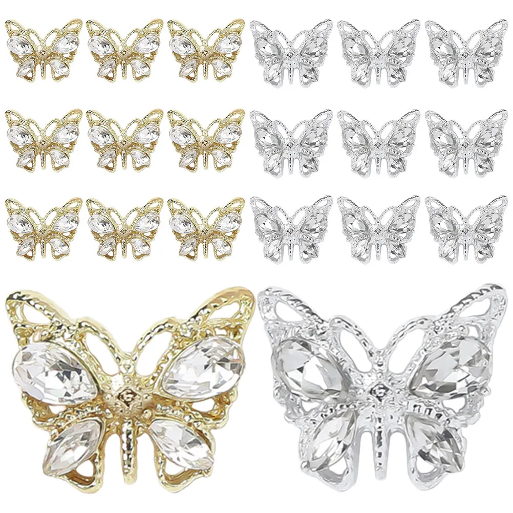 

20Pcs Nail Charms Butterfly Rhinestone Shiny Nail Art Decorations Manicure DIY Supplies for Party Nails Manicure Charms